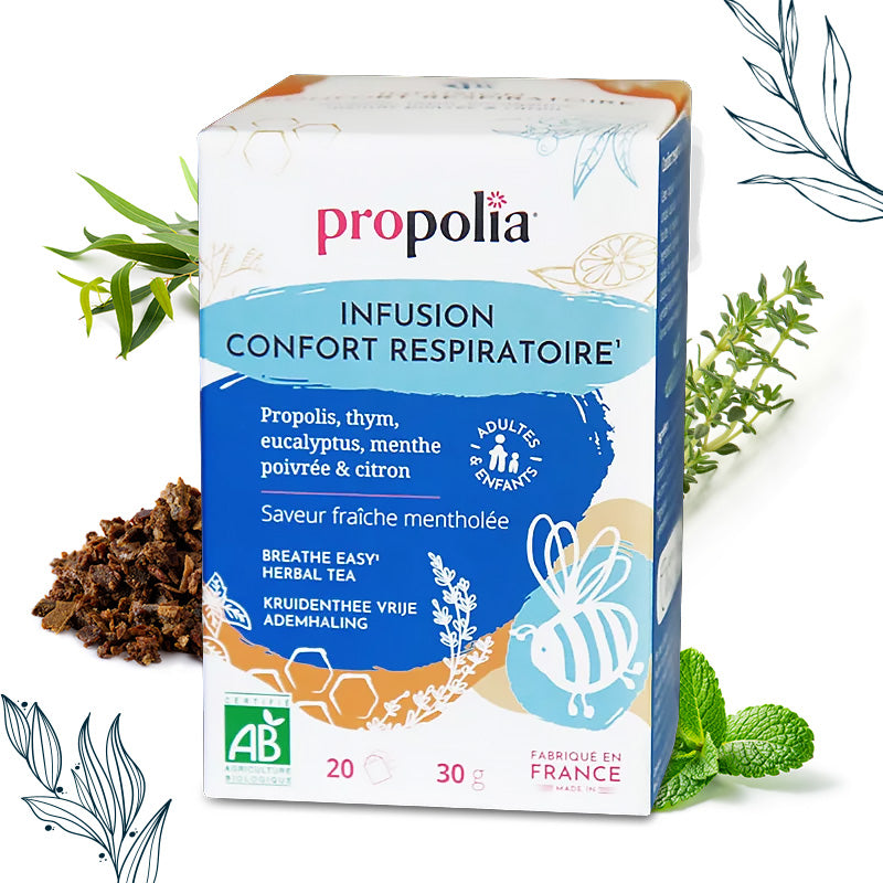 Infusion confort respiratoire bio en sachets – Propolia