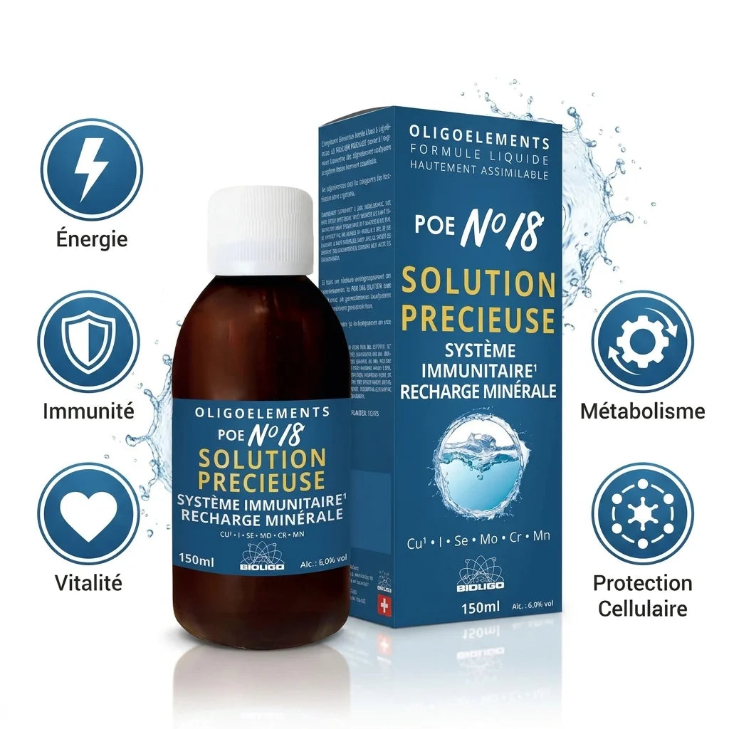 Bioligo POE n°18 Solution Précieuse avec bénéfices : énergie, immunité, vitalité, métabolisme, protection cellulaire