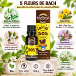 Biofloral SOS Secours Bio granules enfants 19,5g avec composition Fleurs de Bach authentiques sans alcool