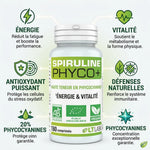 Spiruline Phyco+ bio 180 comprimés avec bénéfices : énergie, vitalité, antioxydant et défenses naturelles