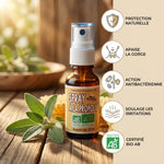 Spray propolis bio certifié avec bénéfices : protection naturelle, apaise gorge, action antibactérienne