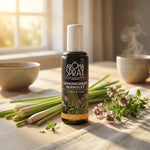 Spray Ambiance Lemongrass Serpolet Aromaspray avec herbes fraîches et lumière naturelle