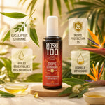 Spray anti-moustiques Moskitoo Eucalyptus Citronné avec ingrédients naturels et protection SPF 25