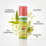 Spray anti-moustiques MoustiCare Zones Infestées 9h avec ingrédients naturels, eucalyptus citriodora
