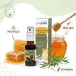 Spray cutané purifiant Propolia avec propolis, miel bio et romarin - flacon produit