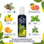 Spray d'ambiance Cèdre-Citron avec ingrédients naturels et huiles essentielles pures