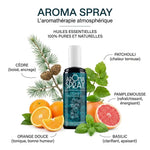 Spray d'ambiance Cèdre Patchouli avec ingrédients naturels et huiles essentielles pures