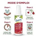 Spray détachant bio Etamine du Lys avec mode d'emploi en 4 étapes pour éliminer les taches