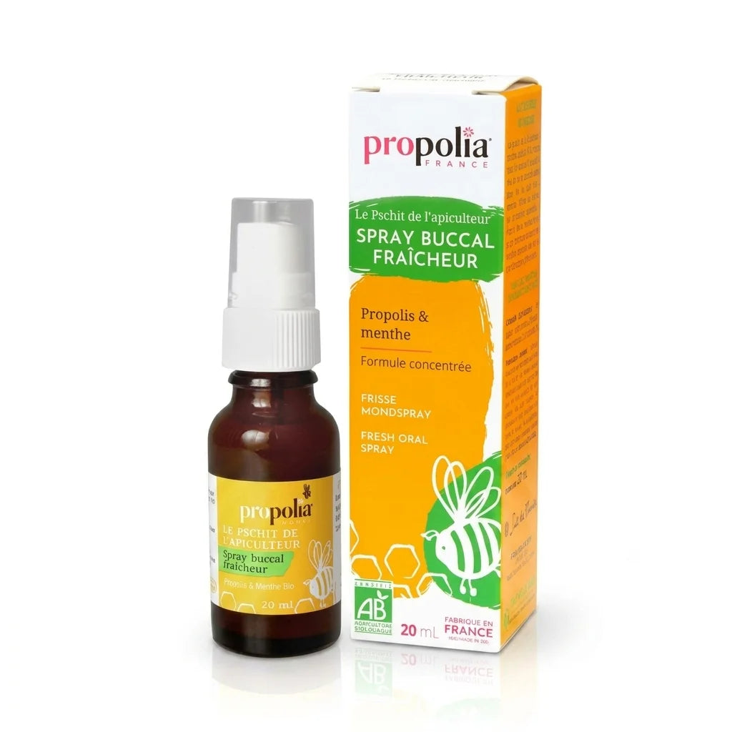 Spray Gorge Bio Propolia 20ml miel propolis menthe flacon verre ambré