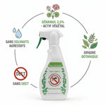 Spray Habitat anti-insectes Mousticare avec géraniol, sans DEET ni solvants agressifs