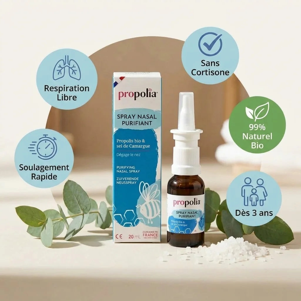 Spray Nasal Purifiant Propolia - Respiration libre, sans cortisone, 99% naturel bio dès 3 ans
