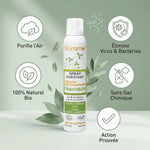 Spray Purifiant Fraîcheur Bio Florame avec ses 5 bénéfices : purifie l'air, élimine virus et bactéries