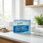 Tablette WC 2 en 1 Etamine du Lys dans une salle de bain moderne avec serviettes blanches