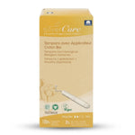 Boîte Tampons Coton Bio avec applicateur Silvercare x16 sur fond blanc