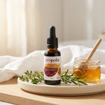Teinture mère propolis brune Propolia flacon 30ml avec étiquette blanche et bordeaux
