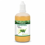 Flacon compte-gouttes Thym Originel Dioter 100ml, extrait de thym naturel en bouteille verte et blanche
