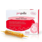 Propolia Tonic Potion en ampoules - flacon et boîte blanche avec étiquette rose