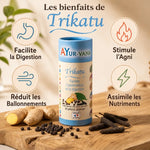 Trikatu Ayurvana gélules avec gingembre, poivre et bénéfices digestifs