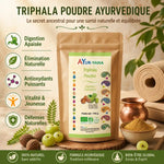 Poudre Triphala bio Ayurvana 150g avec bénéfices digestion, élimination et antioxydants