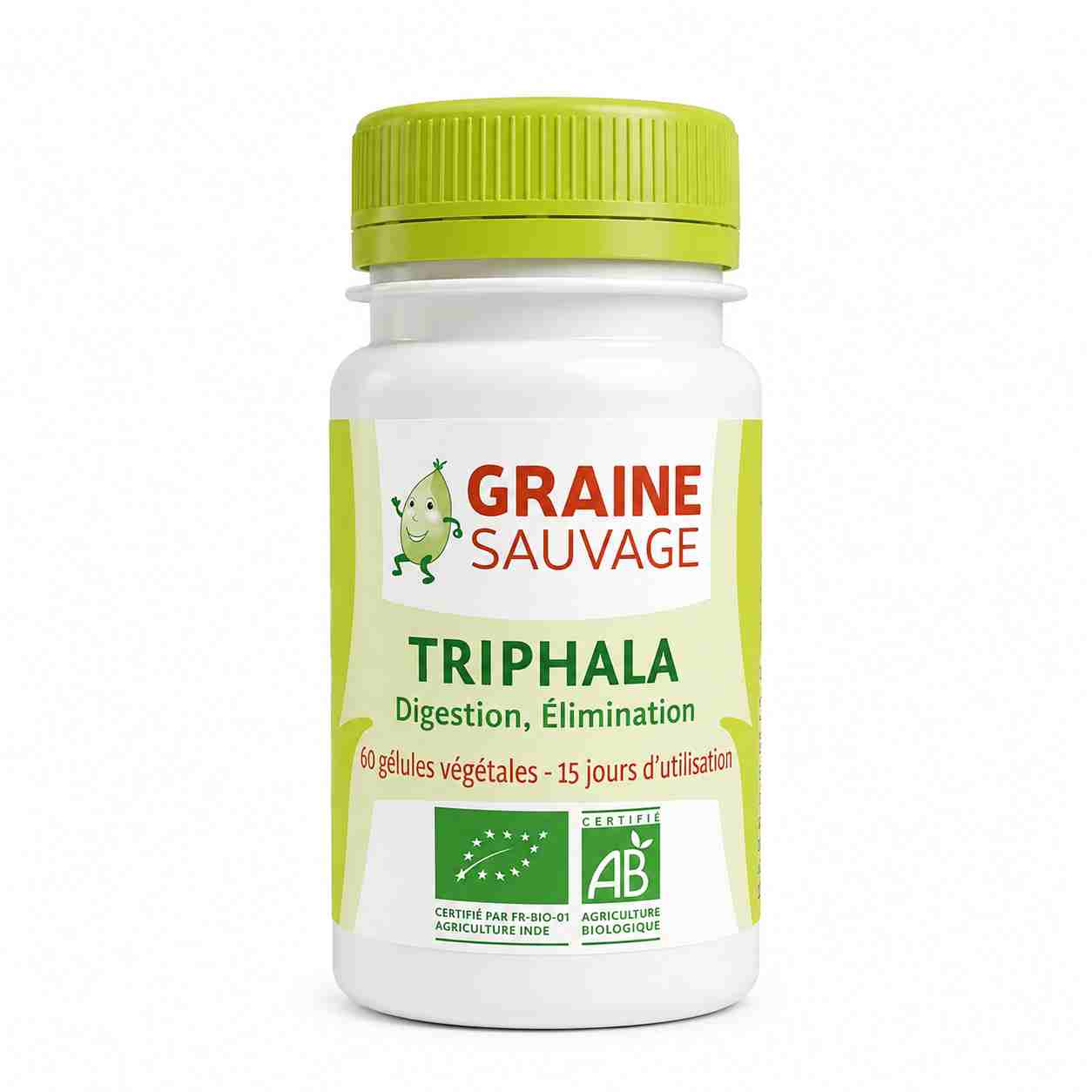 Flacon Triphala Bio vegan en gélules Graine Sauvage avec certification AB