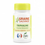 Flacon de Triphaline Vegan en gélules avec bouchon jaune-vert sur fond blanc
