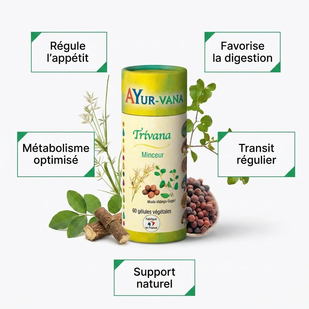 Trivana Vegan en gélules Ayurvana - Complément digestion et appétit avec ingrédients botaniques
