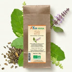 Tulsi bio Ayurvana en vrac avec feuilles fraîches et herbes séchées authentiques