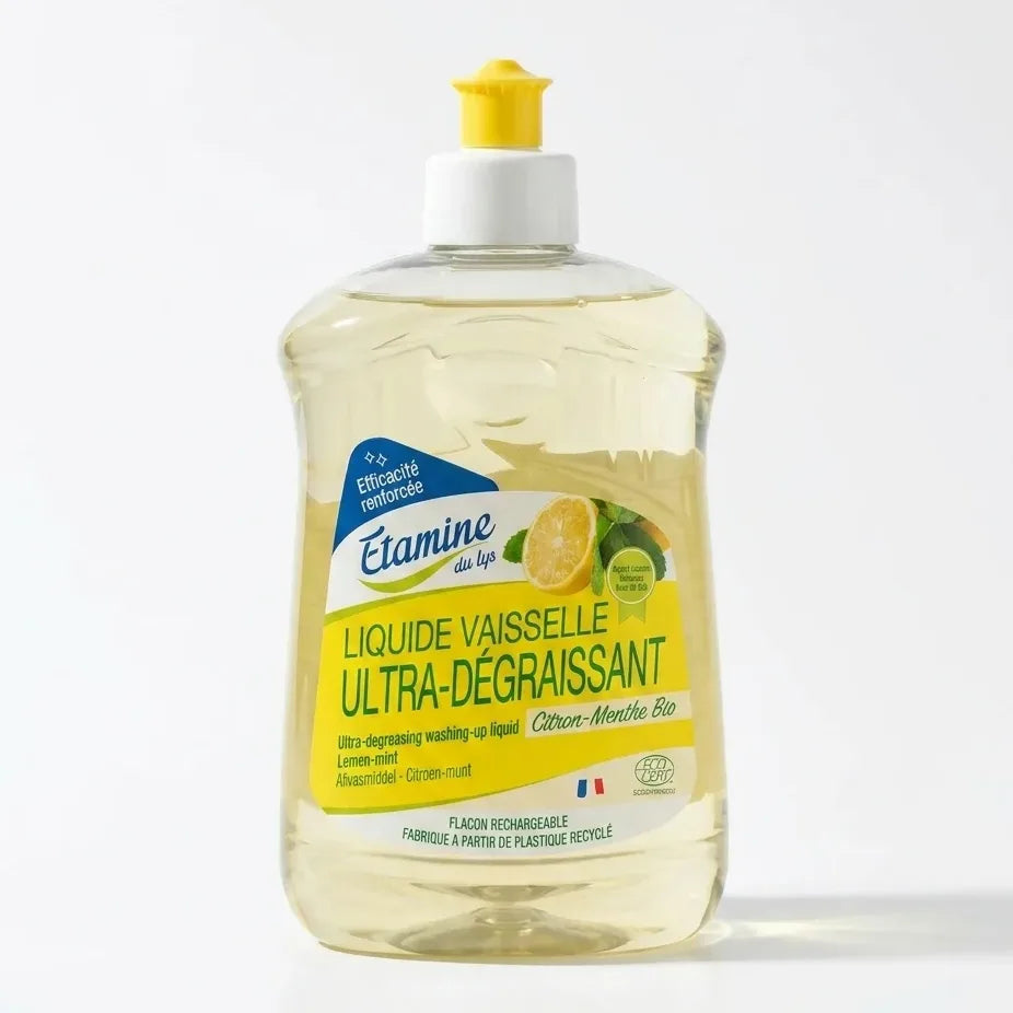 Ultra-dégraissant citron-menthe Etamine du Lys - flacon de produit vaisselle écologique