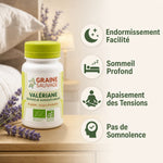 Gélules Valériane Bio vegan avec bénéfices sommeil et apaisement tensions