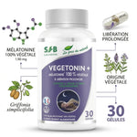 Vegetonin Mélatonine végétale 1,90 mg en gélules avec ingrédients naturels et libération prolongée