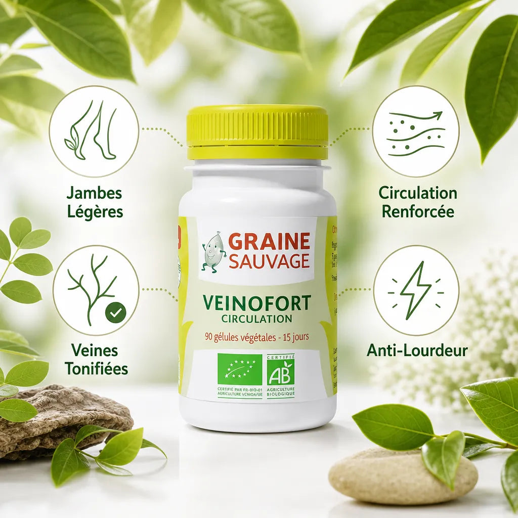 Veinofort Bio 90 gélules avec bénéfices circulation, jambes légères et veines tonifiées