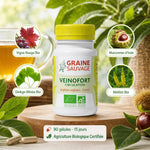 Veinofort Bio 90 gélules Graine Sauvage circulation avec ingrédients naturels biologiques