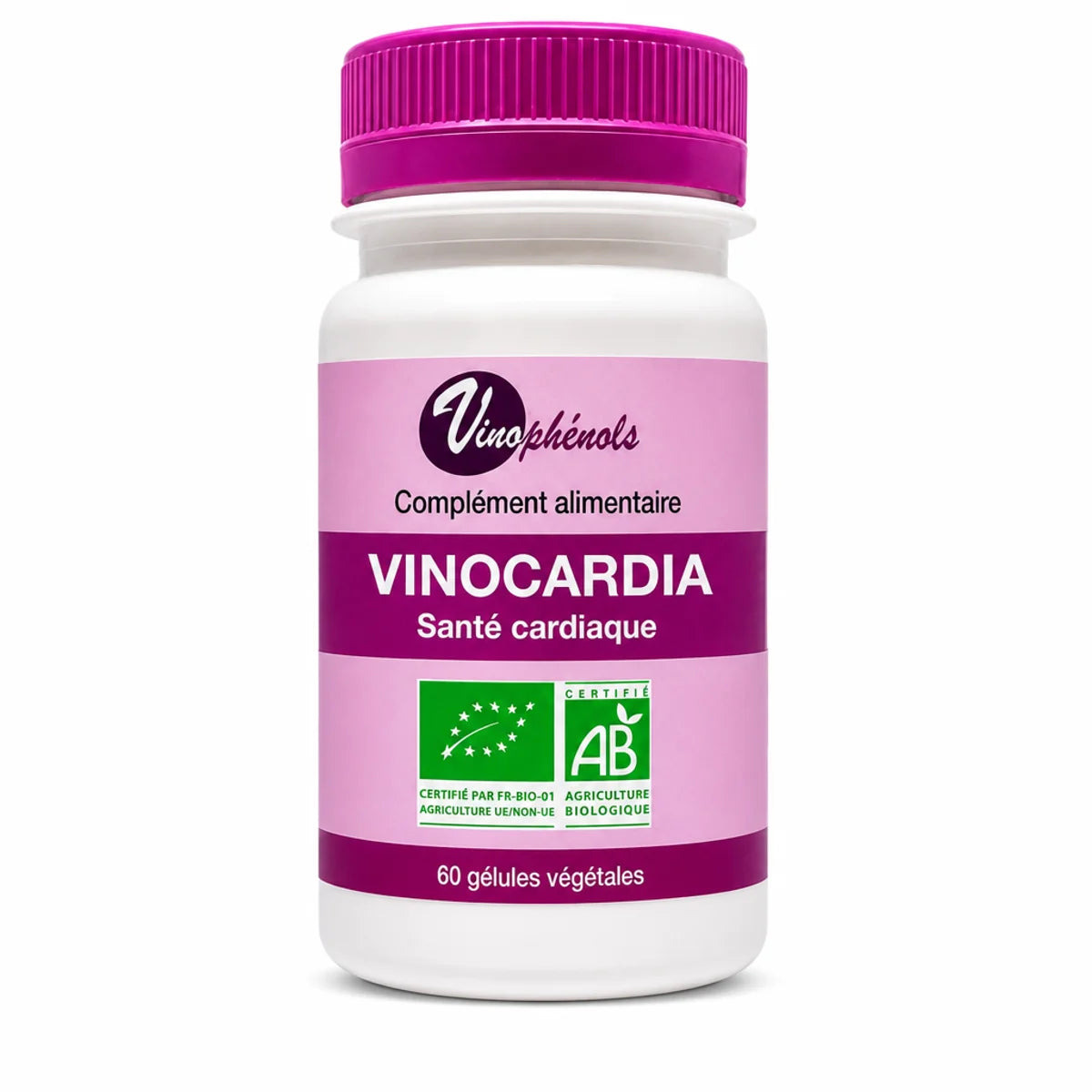 Vinocardia Bio 60 gélules Vinophénols - Flacon supplément nutritionnel