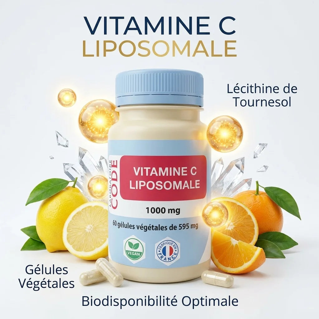 Vitamine C liposomale 1000mg en gélules avec lécithine de tournesol et ingrédients naturels