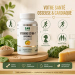 Vitamine K2 MK7 liposomale SFB 60 gélules pour santé osseuse et cardiaque