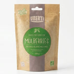 Sachet 150g de mûres blanches biologiques Uberti sur fond blanc