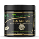 Zeo Activée poudre clinoptilolite SFB dans un pot noir avec bande doré