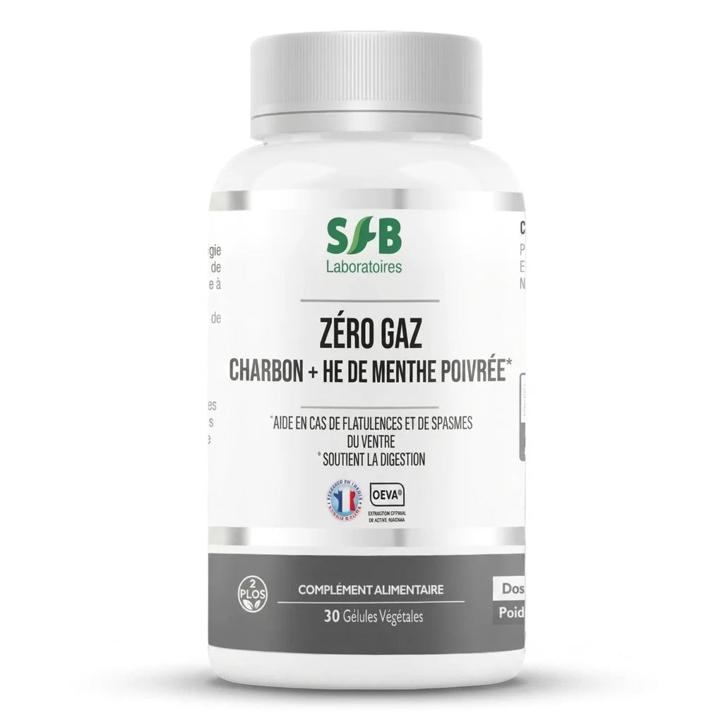 Zéro'gaz SFB flacon blanc 30 gélules végétales pour digestion