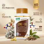 Complément Zinc Bisglycinate + B6 SFB en gélules pour l'immunité et la fatigue