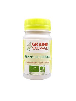 Pépins de courge de 50 capsules molles de la marque Graine Sauvage
