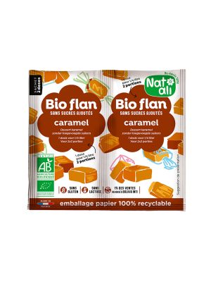 2 sachets de Bioflan caramel Bio de la marque Nat Ali