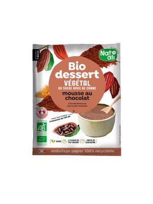 Sachet de 70 g de préparation pour mousse au chocolat végétale bio de Nat Ali