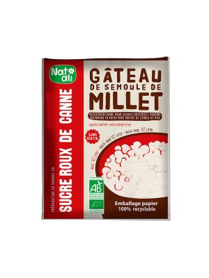 Sachet de 70 g de préparation pour gâteau de semoule de millet bio Nat Ali