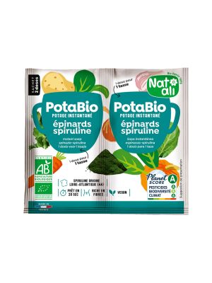 Potabio épinards et spiruline bio en 2 sachets de 8,5g de Nat Ali