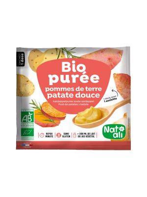 Biopurée aux pommes de terre et patate douce bio de 30 g de la marque Nat Ali