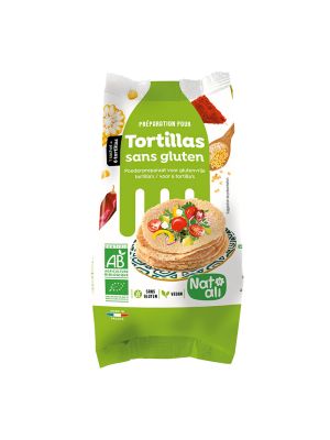 Préparation en poudre pour Tortillas bio dans un sachet de 200g de la marque Nat Ali