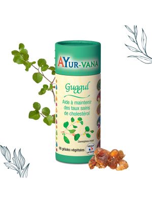 Pilulier de 60 gélules d'extrait de Guggul ayurvana