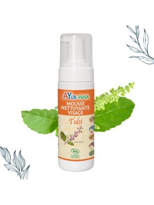 Flacon pompe de mousse nettoyante au Tulsi de la marque Ayurvana