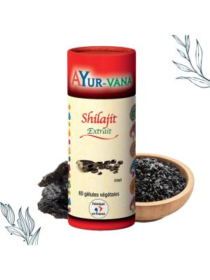 Shilajit en extrait de 60 gélules végétales AYur-vana
