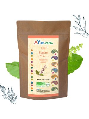 Sachet de 150g de Tulsi bio en poudre de la marque Ayurvana